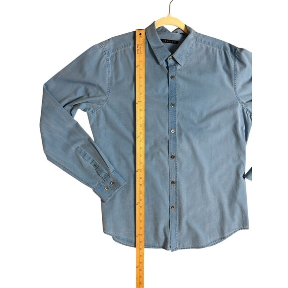 Theory Zack PS Belledune Button Down Shirt Men's Size Large Blue Casual Faded - Picture 7 of 9